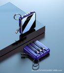 Hanging rope sharing mini phone power bank with built-in cable and large capacity mobile power bank