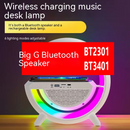 Bluetooth Speaker with Colorful LED Light, Wireless Charging & Alarm Clock