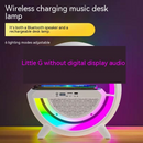 Bluetooth Speaker with Colorful LED Light, Wireless Charging & Alarm Clock