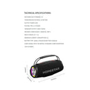 Altavoz Bluetooth Inalámbrico H53 Impermeable Portátil Exterior Rugby de Alta Potencia con Doble Reproductor MP3