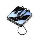 Hanging rope sharing mini phone power bank with built-in cable and large capacity mobile power bank